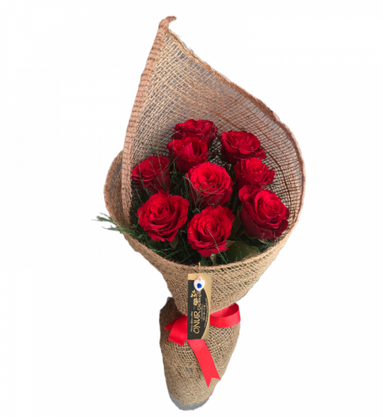 Uzun Cam Vazoda Karışık Çiçekler